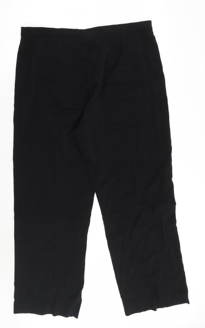 Womens UK Size 34 Preworn Regular Fit  Black Trousers