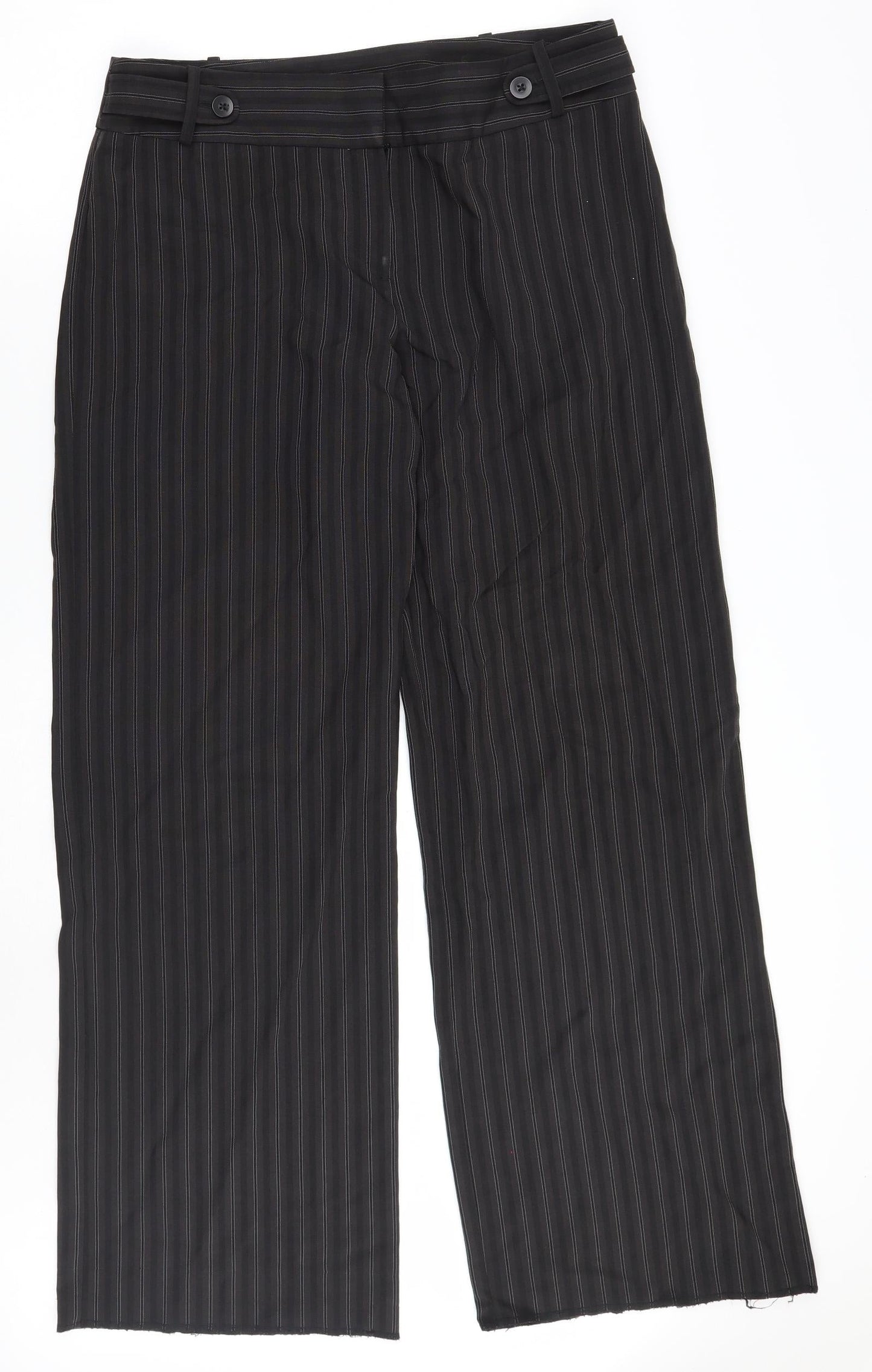 George Womens Black Striped  Trousers  Size 14 L30 in
