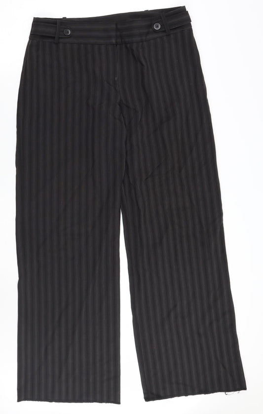 George Womens Black Striped  Trousers  Size 14 L30 in