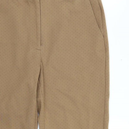 Marks and Spencer Womens Brown Geometric  Trousers  Size 16 L24 in
