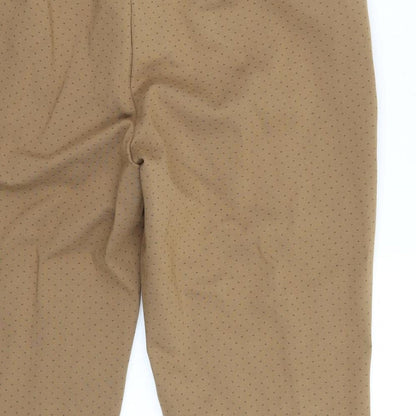 Marks and Spencer Womens Brown Geometric  Trousers  Size 16 L24 in