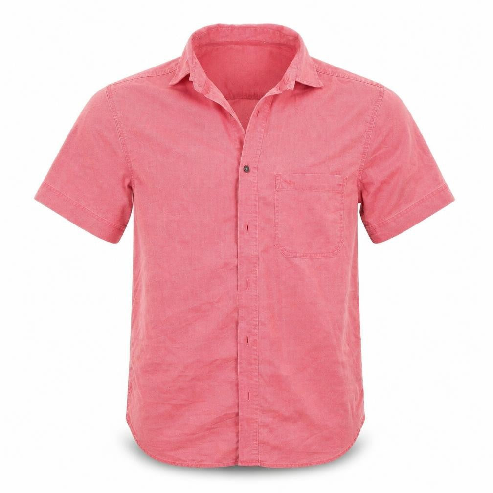 Mens UK Size S Marks and Spencer Red  Button-Up Long Sleeve Casual Shirt