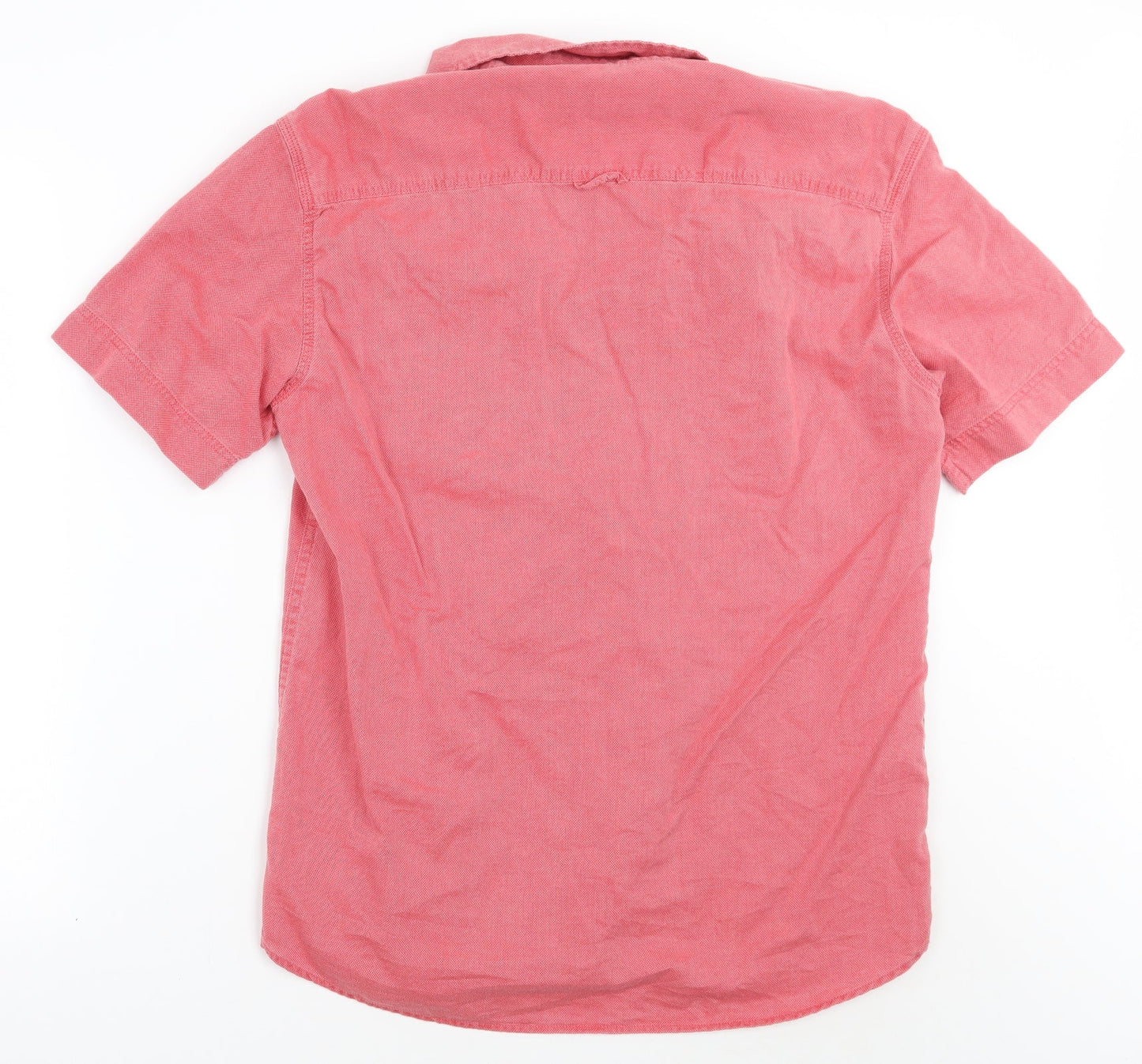Mens UK Size S Marks and Spencer Red  Button-Up Long Sleeve Casual Shirt