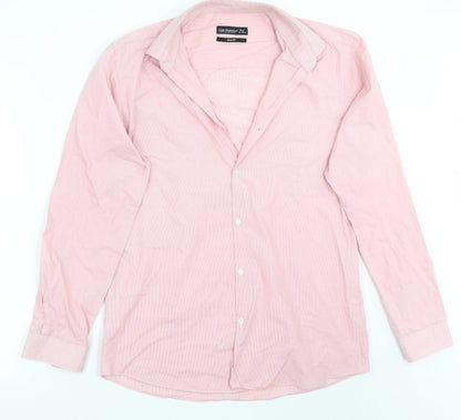 Mens UK Size 15.5 Cedar Wood State Pink  Button-Up Long Sleeve Casual Shirt