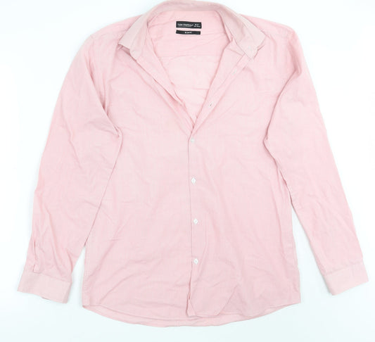 Mens UK Size 15.5 Cedar Wood State Pink  Button-Up Long Sleeve Casual Shirt