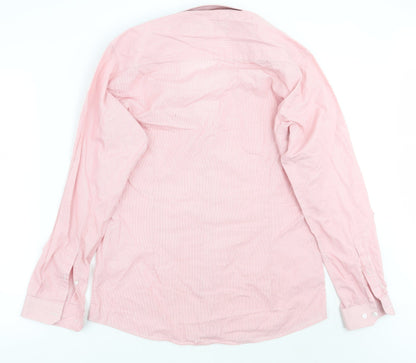 Mens UK Size 15.5 Cedar Wood State Pink  Button-Up Long Sleeve Casual Shirt