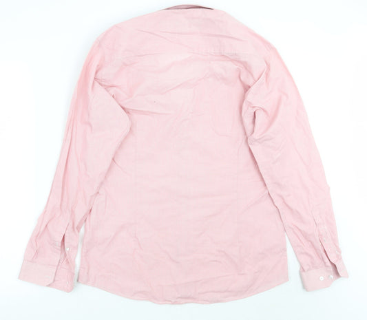 Mens UK Size 15.5 Cedar Wood State Pink  Button-Up Long Sleeve Casual Shirt