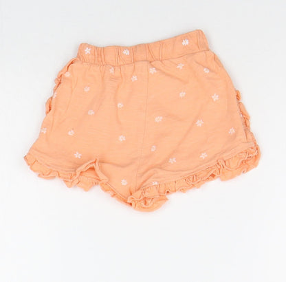 George Girls Orange Geometric  Cropped Jeans Size 12-18 Months
