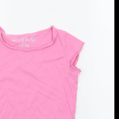 Marks and Spencer Girls Pink   Basic T-Shirt Size 9 Years