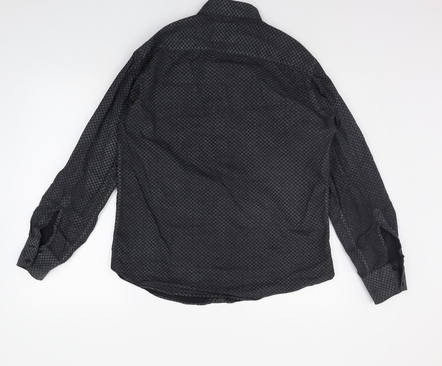 Mens UK Size 16.5 Hawkins & jenkins Black  Button-Up Long Sleeve Casual Shirt