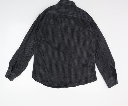 Mens UK Size 16.5 Hawkins & jenkins Black  Button-Up Long Sleeve Casual Shirt