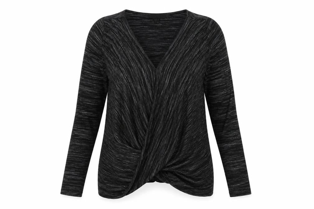 Womens UK Size 10 Atmosphere Black Basic T-Shirt