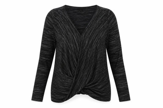 Front view of Atmosphere women’s black basic t-shirt, size UK 10