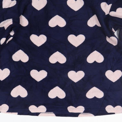 DEBNHAMS Womens Blue Geometric  Top Pyjama Top Size 8  - HEARTS