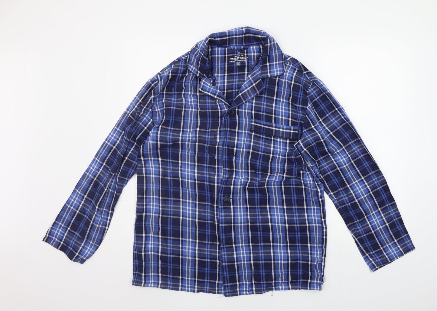 TU Mens Blue Check   Button-Up Size S