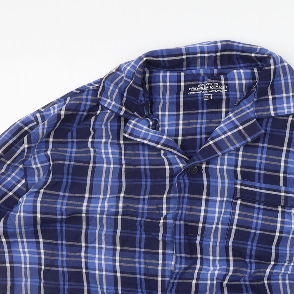 TU Mens Blue Check   Button-Up Size S