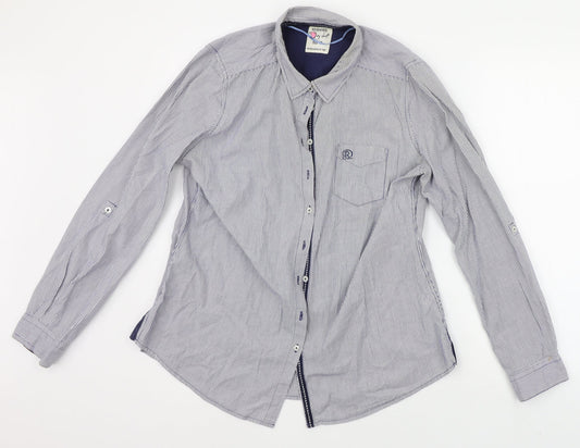 RESERVED Mens Blue Striped   Button-Up Size 14