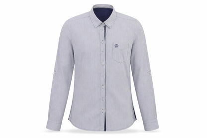 Mens UK Size 14 RESERVED Blue  Button-Up Long Sleeve Casual Shirt