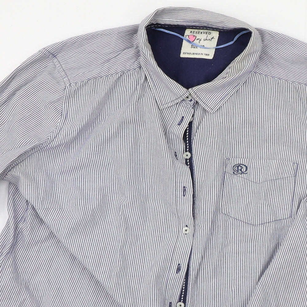 RESERVED Mens Blue Striped   Button-Up Size 14