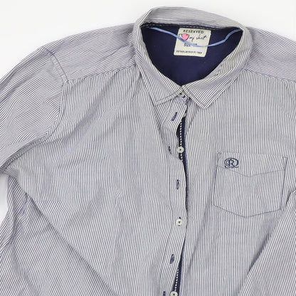 RESERVED Mens Blue Striped   Button-Up Size 14