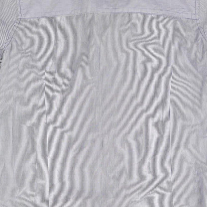 RESERVED Mens Blue Striped   Button-Up Size 14