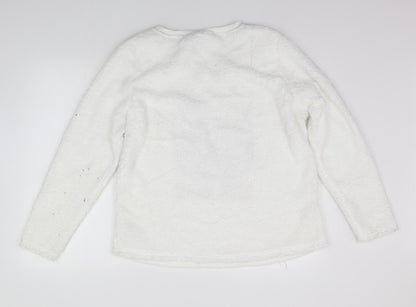 Disney Womens White Solid  Top Pyjama Top Size 16
