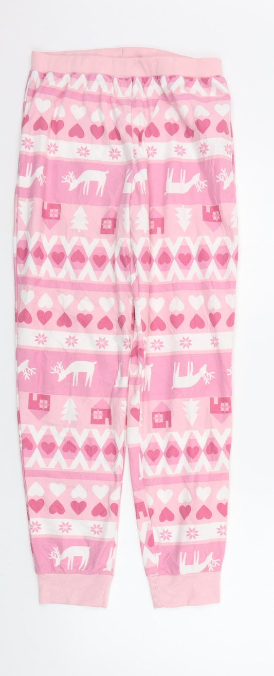 F&F Girls Pink Geometric  Top Lounge Pants Size 11-12 Years
