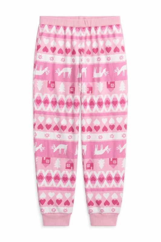 F&F Girls Pink Geometric  Top Lounge Pants Size 11-12 Years