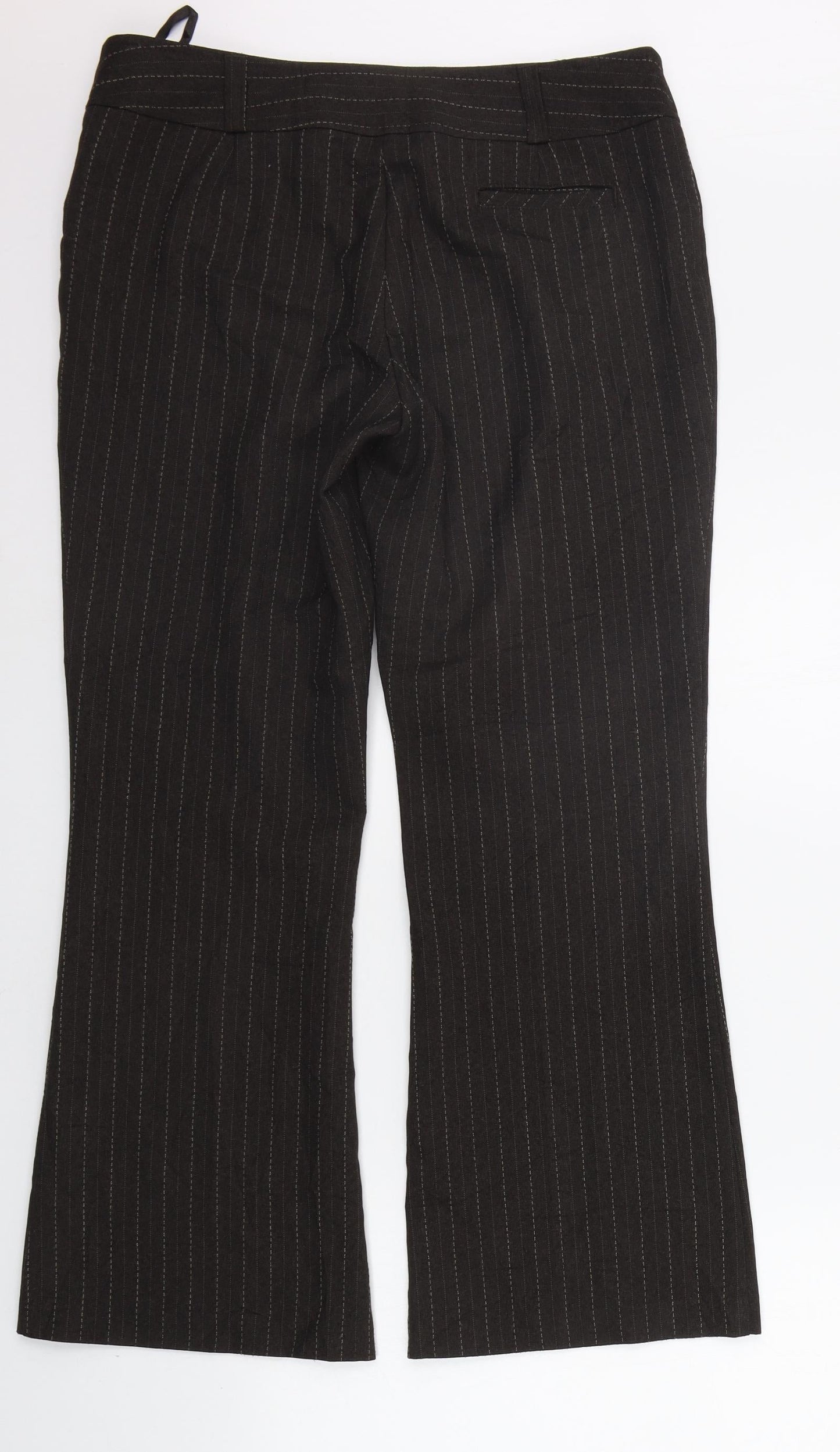 F&F Womens Brown Striped  Trousers  Size 12 L27 in