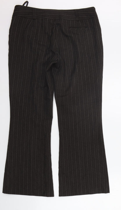 F&F Womens Brown Striped  Trousers  Size 12 L27 in