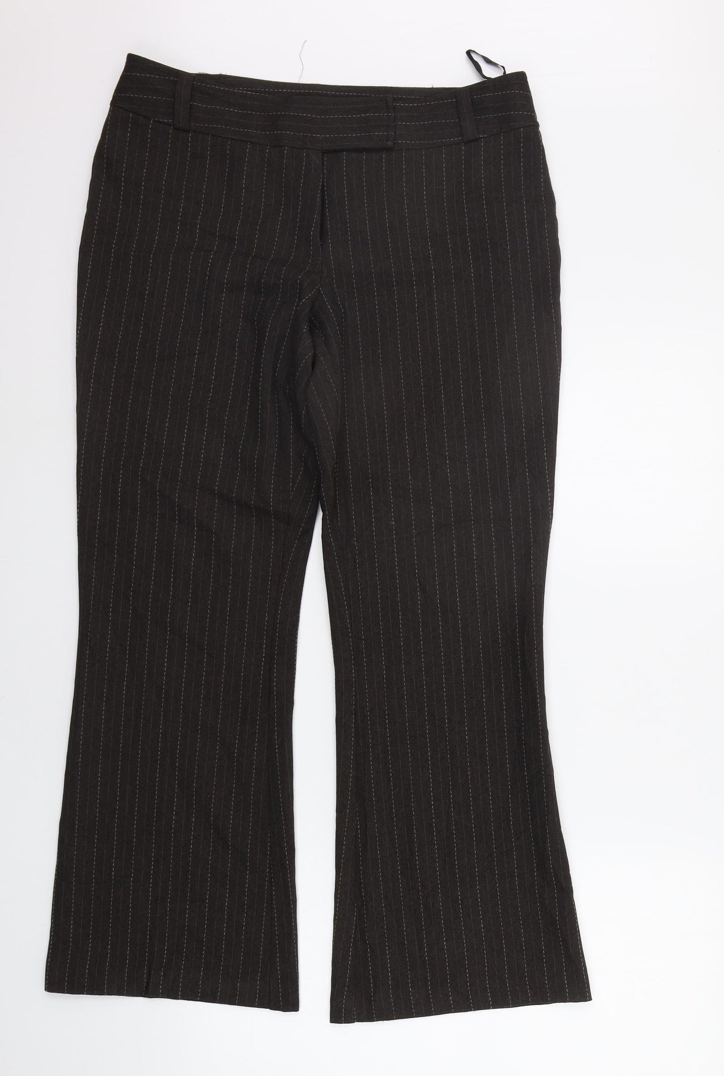 F&F Womens Brown Striped  Trousers  Size 12 L27 in