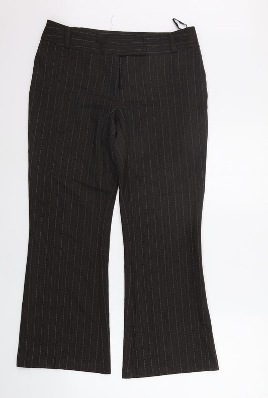 F&F Womens Brown Striped  Trousers  Size 12 L27 in