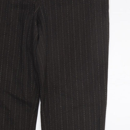 F&F Womens Brown Striped  Trousers  Size 12 L27 in