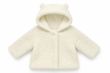 Front view of Charanga Baby Beige Cardigan Jumper, size 3-6, Months