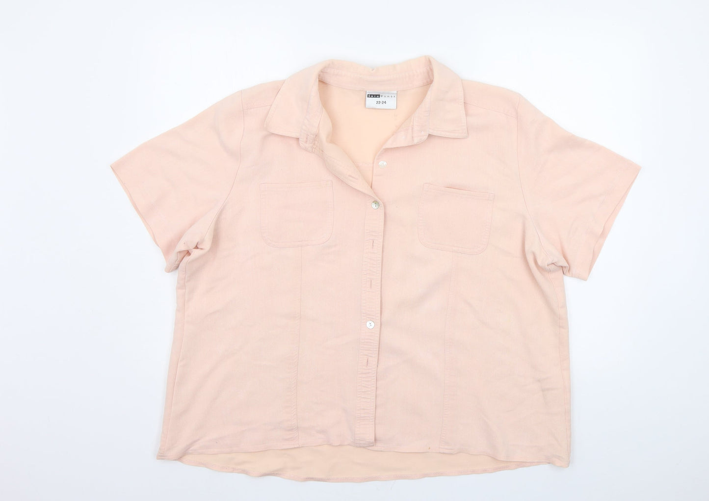 Womens UK Size 22 Sara Beige Basic Button-Up