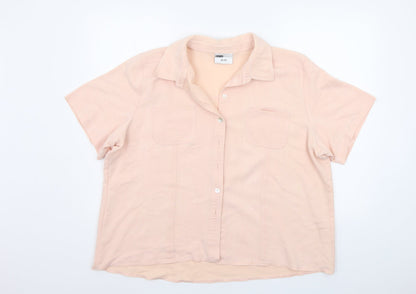 Womens UK Size 22 Sara Beige Basic Button-Up