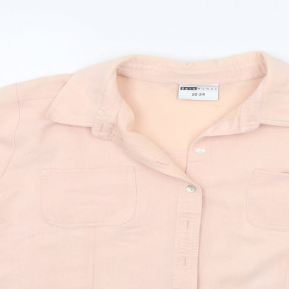Womens UK Size 22 Sara Beige Basic Button-Up