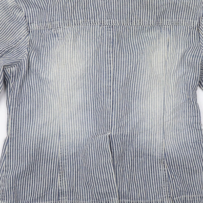 Marks and Spencer Womens Blue Striped  Jacket  Size 8