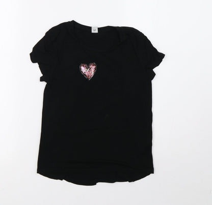saisnburys Girls Black   Basic T-Shirt Size 8 Years
