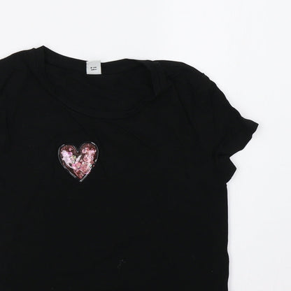 saisnburys Girls Black   Basic T-Shirt Size 8 Years