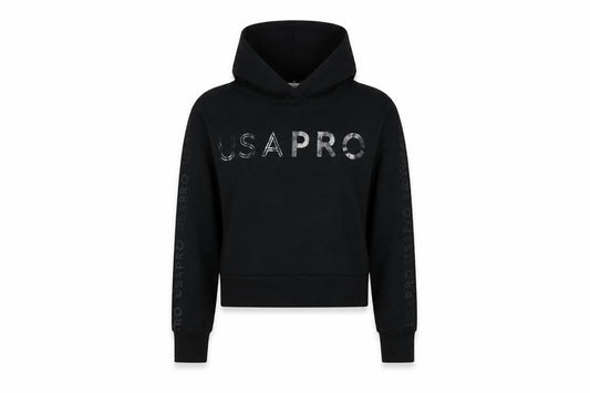 USA Pro Girls Black   Pullover Hoodie Size 11-12 Years  - cropped