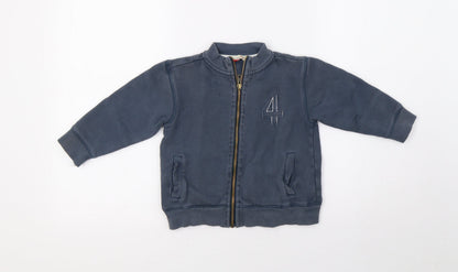 John Lewis Boys Blue   Full Zip Sweatshirt Size 4 Years