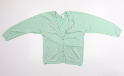Womens UK Size 12 Preworn Green Cardigan Jumper