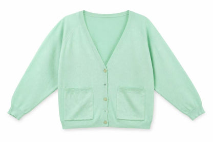 Womens UK Size 12 Preworn Green Cardigan Jumper