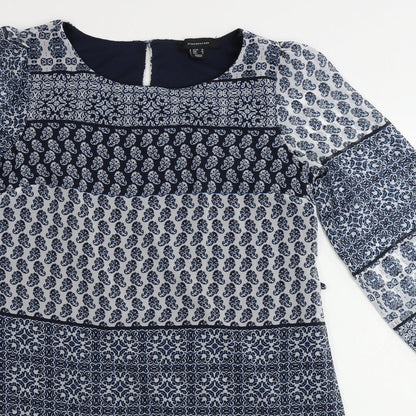 Atmosphere  Womens Blue Geometric  A-Line  Size 10