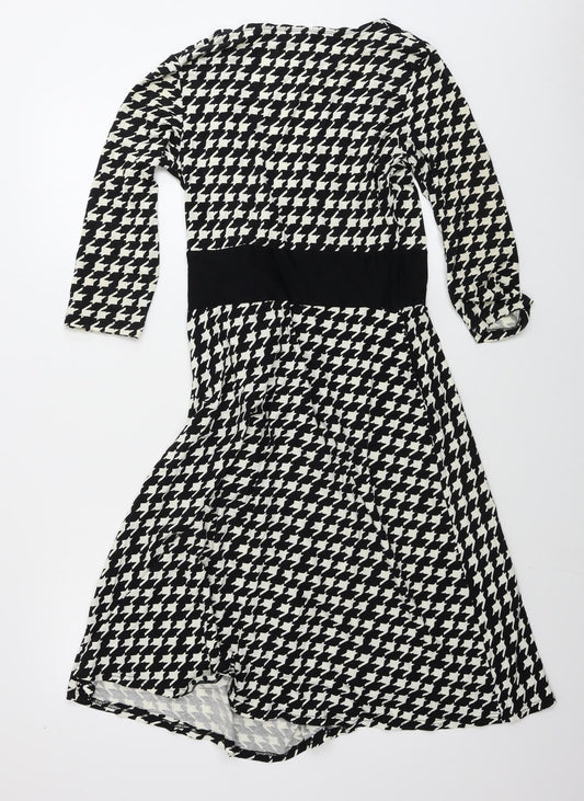 George  Womens Black Geometric  A-Line  Size 10