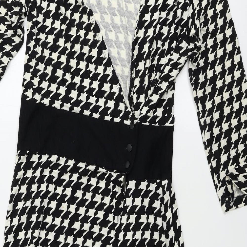 George  Womens Black Geometric  A-Line  Size 10