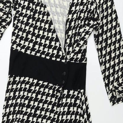 George  Womens Black Geometric  A-Line  Size 10