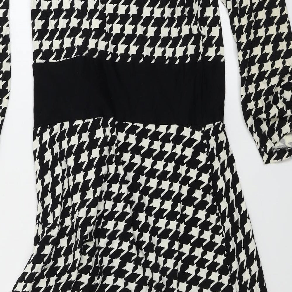 George  Womens Black Geometric  A-Line  Size 10