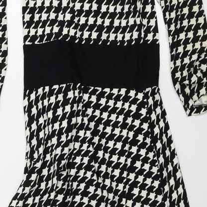 George  Womens Black Geometric  A-Line  Size 10